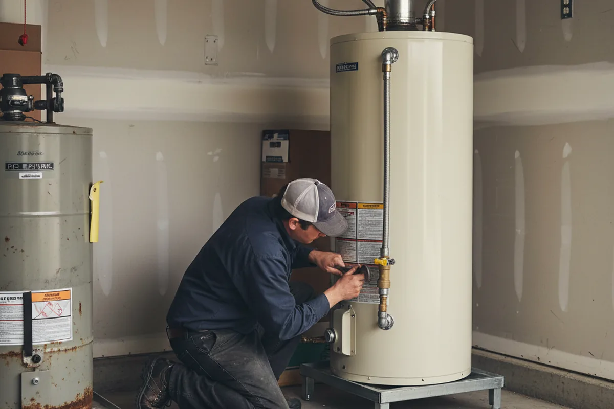 Water heater and shutoff valve replacement in Iron Ridge