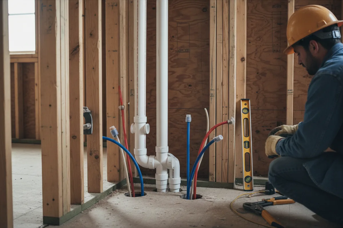 Drain and supply rough-in during Drain Cleaning in Iron Ridge